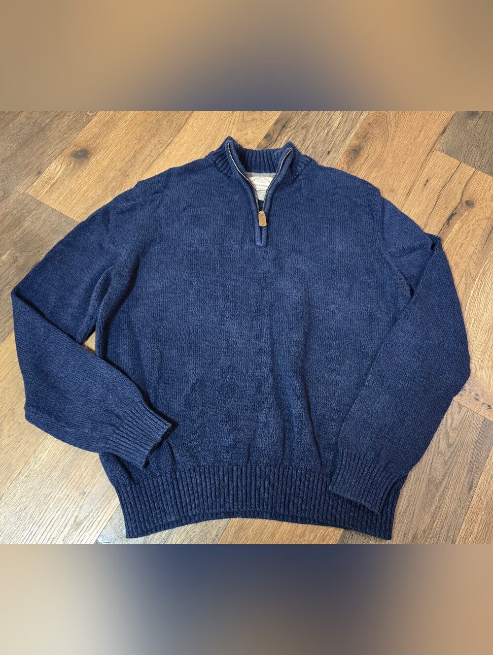 St. John's Bay Navy Zip-Neck Knit Sweater